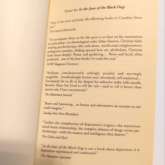 5 for $25- In The Jaws of the Black Dogs by John Bentley Mays - Picture 2 of 4